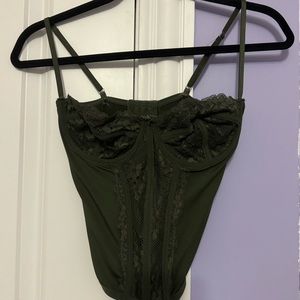 FOREVER 21🫒Green Corset Top